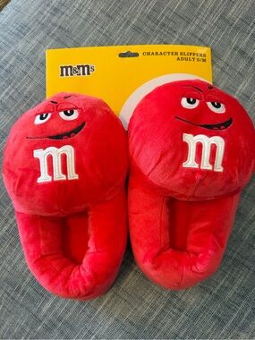M&M'S Red Plush Kids Character Slippers